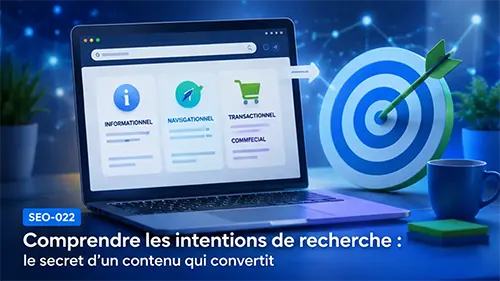 Schéma présentant les quatre grandes intentions de recherche en SEO
