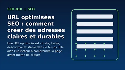 Exemple d’URL SEO claire comparée à une URL longue et confuse