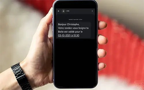 SMS rappel rendez-vous