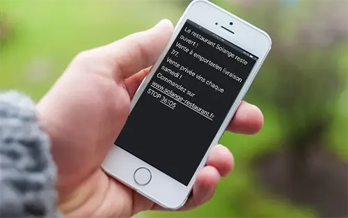 SMS Vente à emporter durant COVID